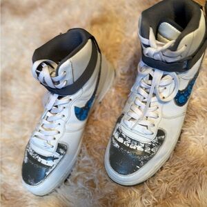 Nike Airforce 1 Mens size 11.5 White and Gray High-Top Sneakers